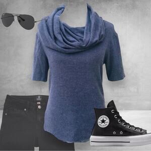 Michael Stars Cowl Neck Short Sleeve Top NWOT Cozy Chic Urban